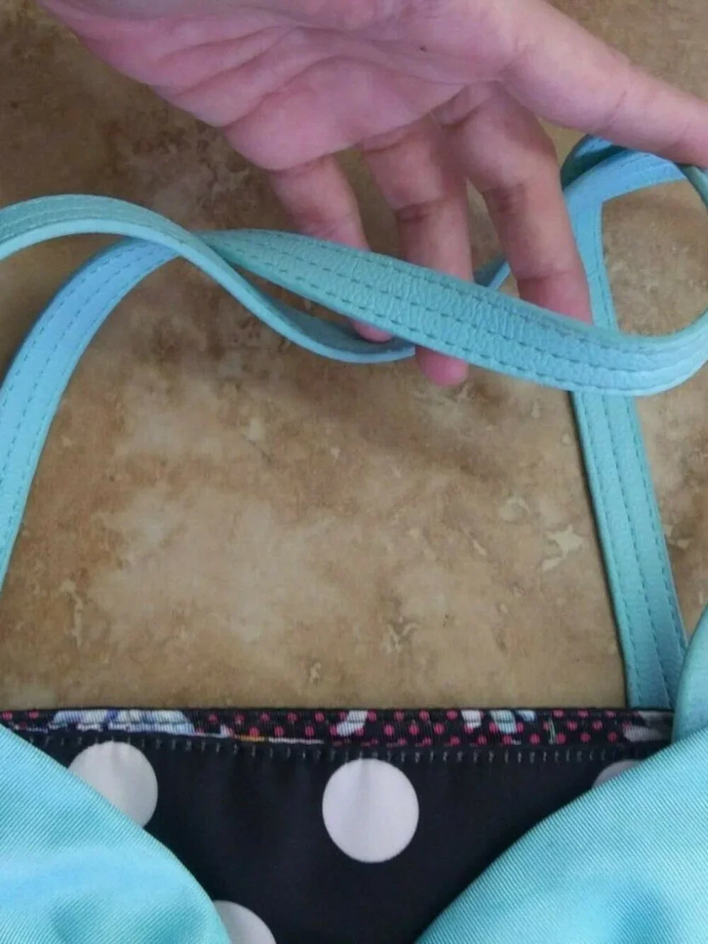 Betsey Johnson Purse Black & White with Teal Bow ...Very Cute